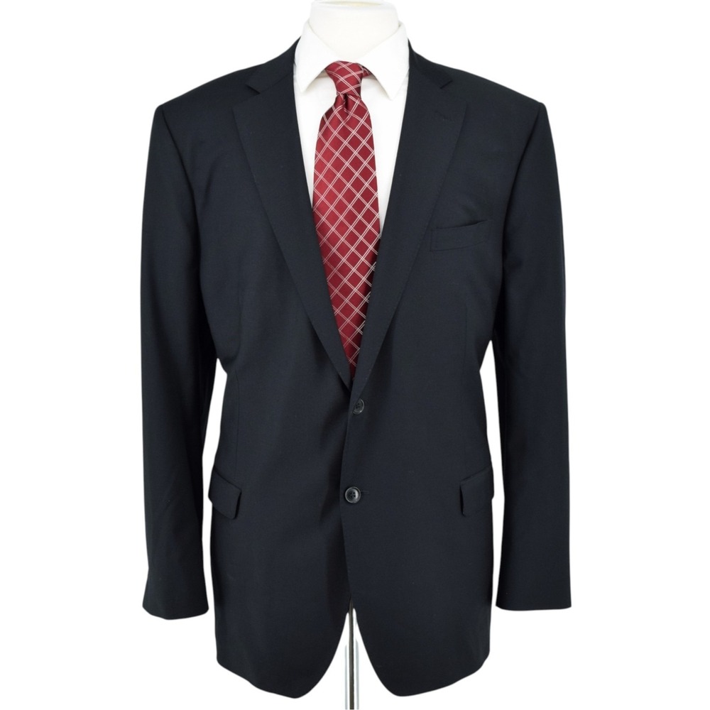 Brooks Brothers Explorer Madison Fit Men Black Blazer Sport Coat Jacket 48L Wool